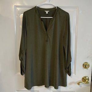Cato Est. 1946 Women’s‎ 3/4 Sleeve Green Sheer Blouse Size Large